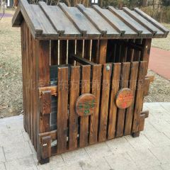 定制户外防腐木垃圾桶 碳化木垃圾箱 木质垃圾箱 公园景区实木果皮箱
