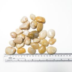 发现景观石 天然精品抛光淡黄色雨花石鹅卵石1-2cm铺路石鱼池花坛装饰石