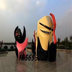 国粹脸谱雕塑 京剧面具装饰浮雕 广场玻璃钢脸谱面具雕塑摆件陈列