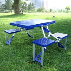 户外便携式塑料折叠桌椅 连体桌椅 室外休闲桌椅